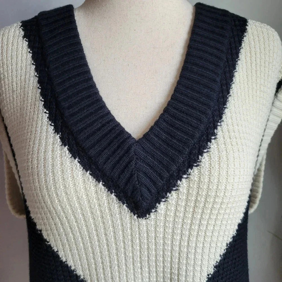 Victor Glemaud x Target, New Colorblock Sweater Wool Vest Black/White Size XL - Picture 4 of 12